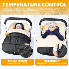 Orzbow car seat footmuff zipper detail highlights easy bottom access for quick diaper checks