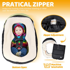 Orzbow coral fleece car seat cover warmth and baby-soft comfort on chilly trips.