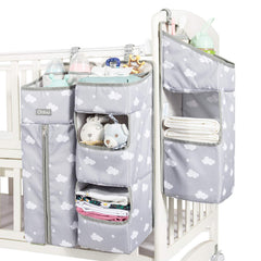 Orzbow diaper caddy 3in1 hanging setup keeps diapers within reach on the changing table.