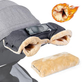 Orzbow faux sheepskin stroller gloves front view highlighting warm winter comfort.