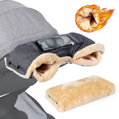 Orzbow faux sheepskin stroller gloves front view highlighting warm winter comfort.