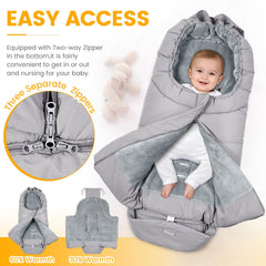 Orzbow footmuff reflective strips enhance nighttime safety.