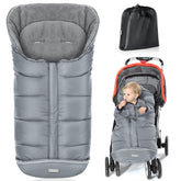 Orzbow footmuff stroller grey front view shows roomy warmth for outdoor naps