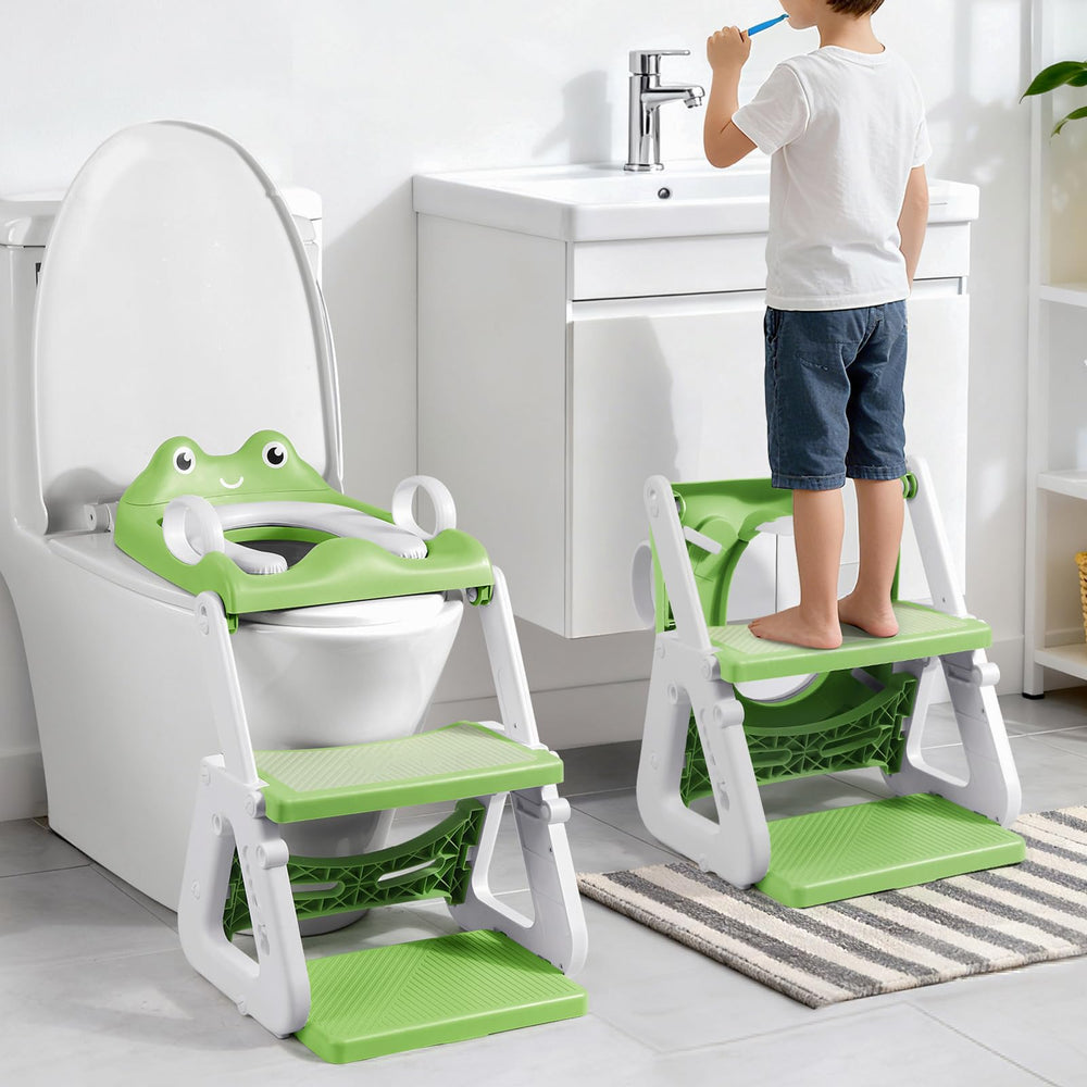 Orzbow Frog Potty Seat front view shows stability for toddlers.