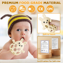 Orzbow grasp-friendly mitten on baby's hand supports easy self-soothing.