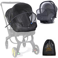 Orzbow mosquito net on car seat demonstrates breathable protection during rides