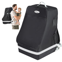 Orzbow padded car seat travel bag front view shows durable fabric and reinforced base for protection.