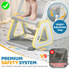 Orzbow potty seat step stool with adjustable height for growing toddlers.