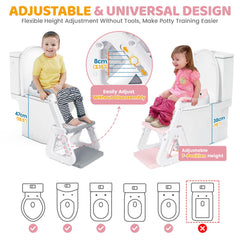 Orzbow potty training seat height adjustment notch system for quick tool-free changes.