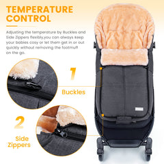 Orzbow stroller footmuff back-design keeps baby snug with secure seat coverage.