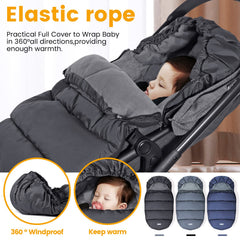 Orzbow stroller footmuff waterproof fabric keeps baby dry in light rain or splashes