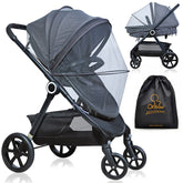 Orzbow universal mosquito net on a stroller setup showing wind-stable protection and breathability