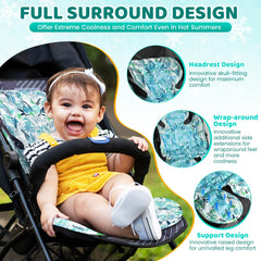 Orzbow universal stroller cooling pad folded for compact storage in carry bag