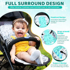 Orzbow universal stroller cooling pad side detail shows slim profile for travel.