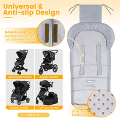 Orzbow warm bunting bag adjustable hood with drawstring blocks drafts in chilly weather.