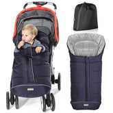 Orzbow Warm Bunting Bag blue front view shows full stroller coverage for cold walks