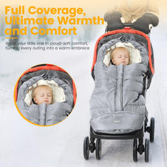 Orzbow warm bunting bag waterproof pongee fabric keeps baby dry in rain and snow.