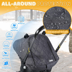 Orzbow Winter Carseat Cover demonstrates universal compatibility with Doona strollers.