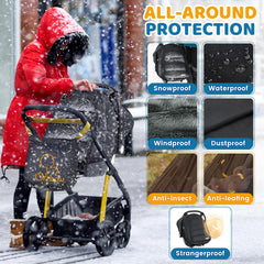 Orzbow Winter Car Seat Cover mesh window enables airflow while keeping baby safely visible.