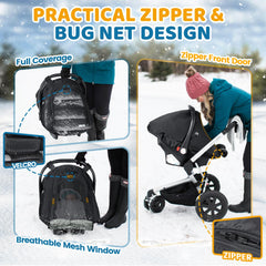 Orzbow Winter Car Seat Cover universal fit provides secure elasticity for various carriers.