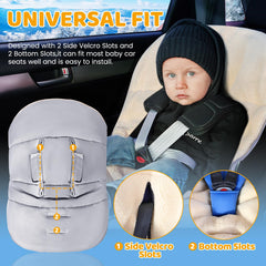 Orzbow Winter Carseat Cover universal-fit slots enable quick installation