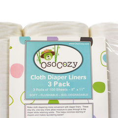 OsoCozy diaper liners sheets 8x12 close-up highlight bamboo-based material and sheet size.