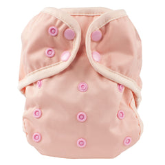 OsoCozy one-size diaper cover with adjustable snaps for a growing baby.