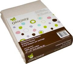 OsoCozy unbleached Birdseye flat diaper laid flat, soft texture and 27x27 size for folding
