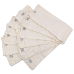 OsoCozy flat diaper set laid out reveals 12-pack convenience for budget-friendly cloth diapering.