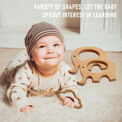OSTTRPO wooden teether big-cloud supports grasping and calming teething discomfort