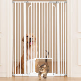 Ostutry 53in extra tall cat gate in use prevents climbing at doorways.