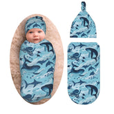 Osvbs sea waves swaddle blanket with marine print promotes cozy sleep for newborns