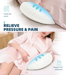 Oternal pregnancy pillow back-support layout relieves pressure for smoother nights.