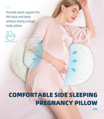 Oternal pregnancy pillow belly-support angle helps cradle the bump securely.