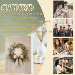 OTKBD Preppy Christmas Photo Album pockets-open shows easy photo insertion on the go.