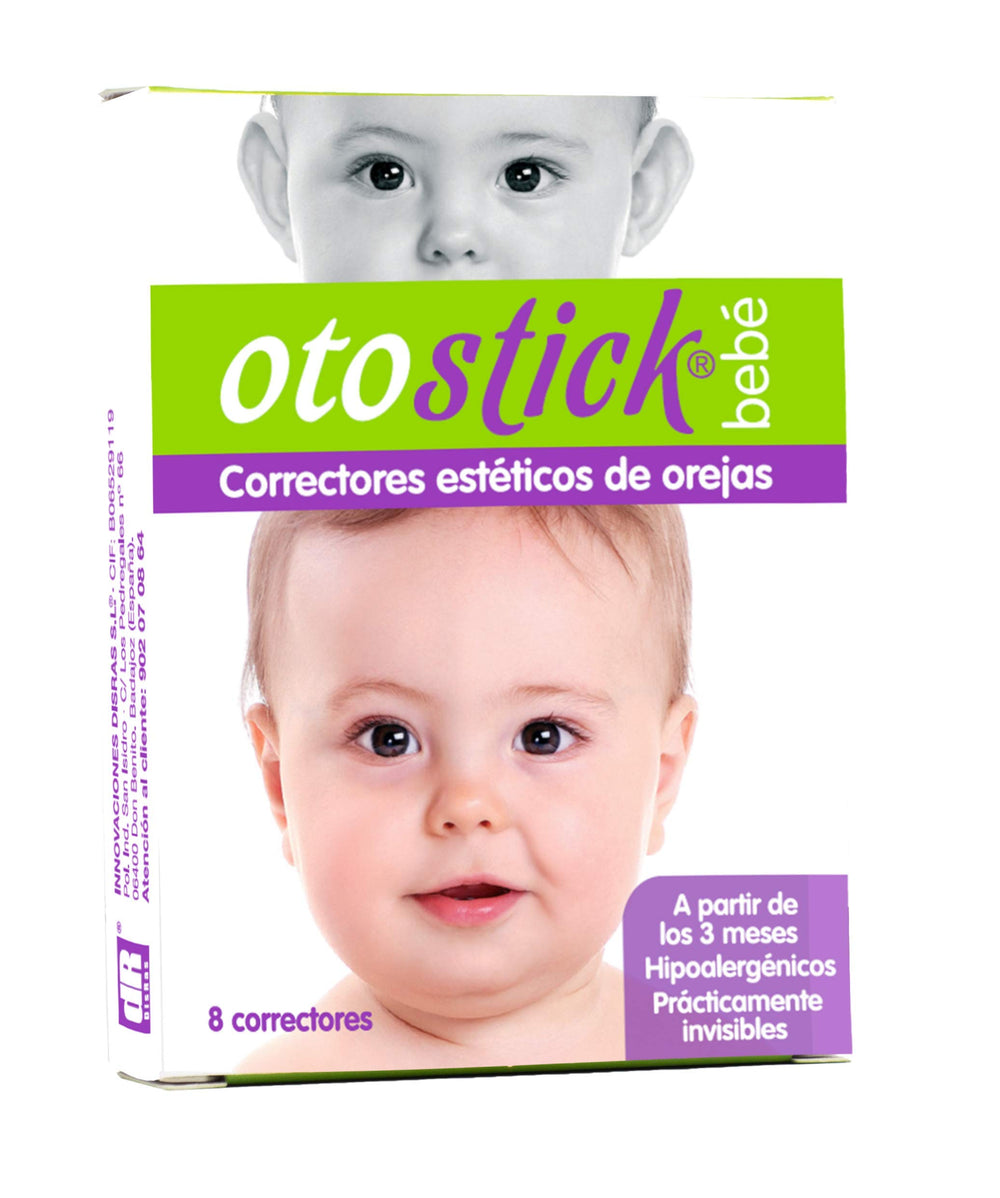 Otostick Bebe ear corrector on baby's ear for gentle alignment