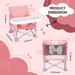Otrolepota portable baby chair tray attached ready for on-table meals.