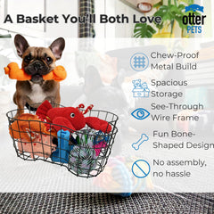 OtterPets metal dog toy basket interior view demonstrating spacious compartments