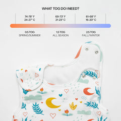 Ouch Baby Sleep Sack knitted cotton close-up highlights breathable fabric.