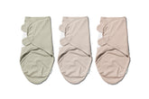 Ouch Baby Nordic Edition pack of 3 swaddles in knit fabric for newborn comfort.
