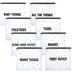 Oudain 8-pack hospital bags with zipper closure for secure organization during hospital stays