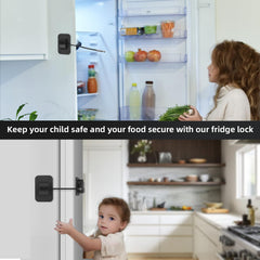 Ougourim Upgraded Fridge Lock sticker install demonstrates tool-free setup