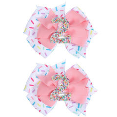 Ouligay birthday bow with number 2 adds festive pink sparkle for celebrating milestones