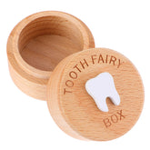 Ouligay Tooth Fairy Box close-up reveals 3D carved wood for a precious baby teeth keepsake.