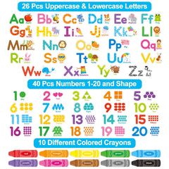 OUNENO letters numbers color wall stickers for kids learning at home