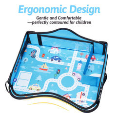 OUOZZZ Kids Travel Tray ergonomic edge cushions the child during trips