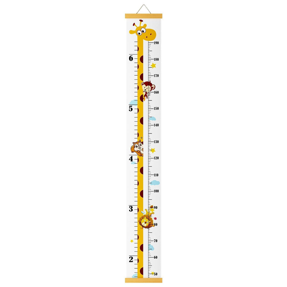 Outivity baby height growth chart canvas with giraffe pattern for nursery decor and milestones.