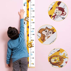Outivity kids height chart for bedroom decor with a playful giraffe theme and growth tracking.