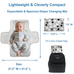 Outtip Cute Snail Changing Mat open layout for quick on-the-go diaper changes.