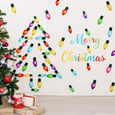 Outus 91-piece Christmas wall stickers with bulbs brighten windows for a festive mood.